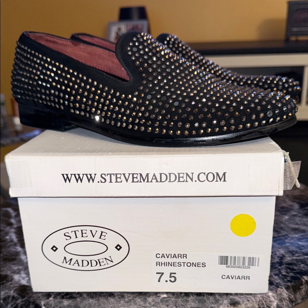 Steve Madden Black Studded Men's Loafers